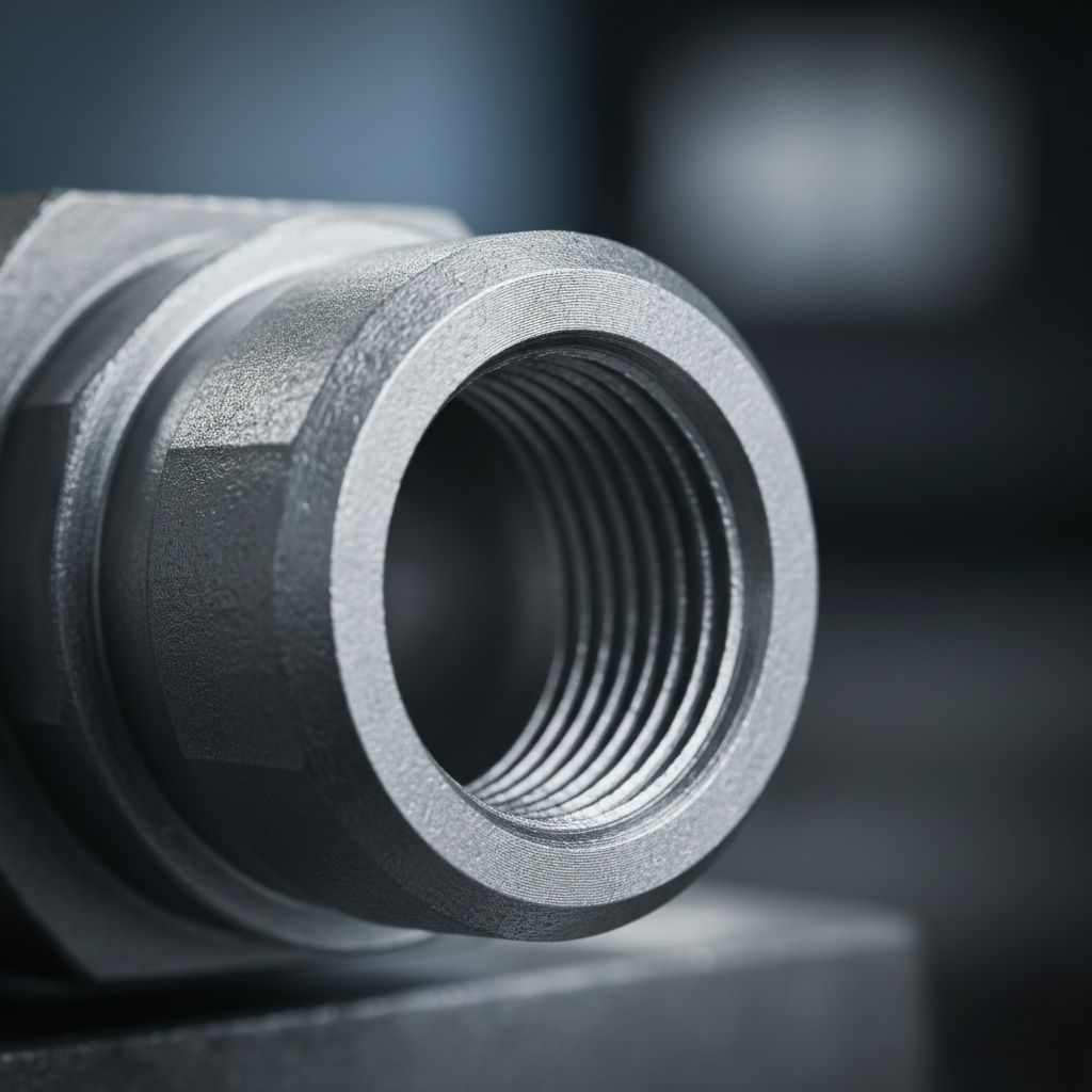Steel Hydraulic Fitting Macro Photography